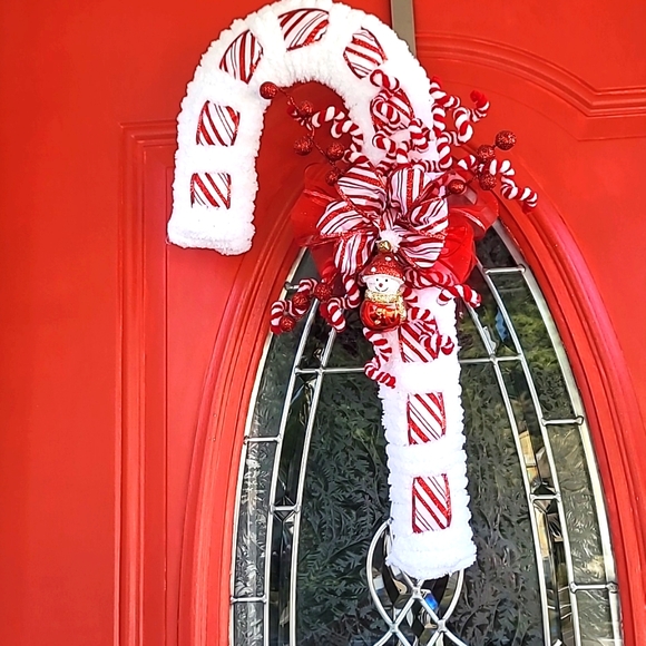 Hand Crafted Other - Handmade Christmas Candy Cane Wreath